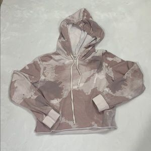 Pink Camo crop hoodie
